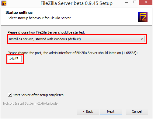 FileZilla Sever安装2