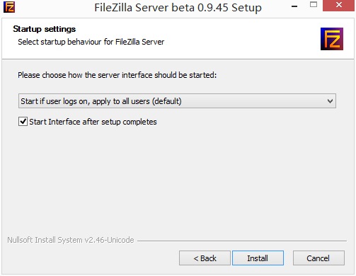 FileZilla Sever安装3