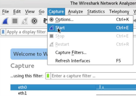 Wireshark菜单捕获项