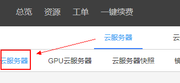 回到云服务器页面
