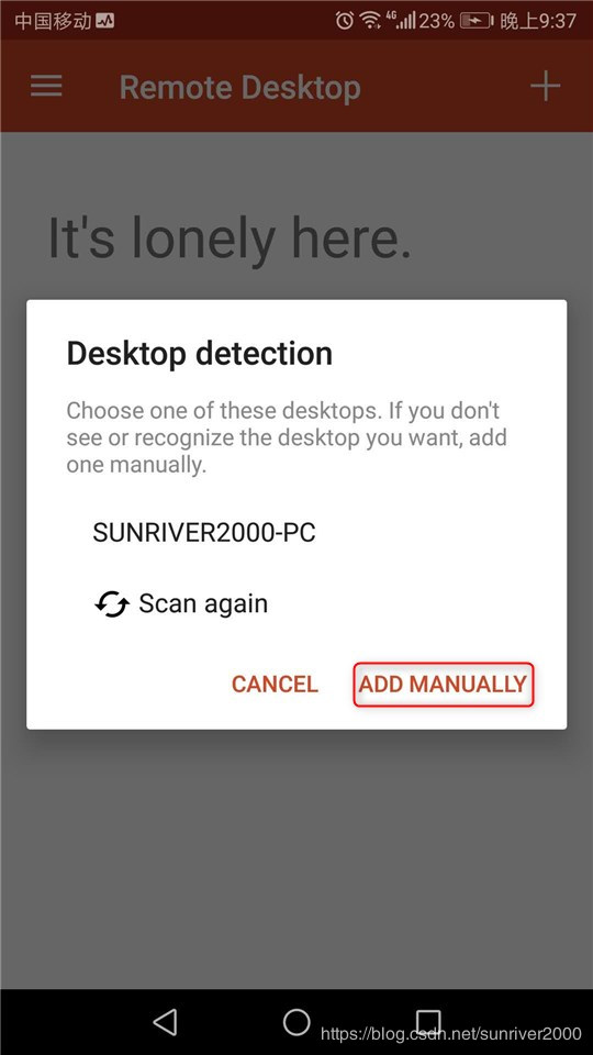 手动添加（ADD MANUALLY）