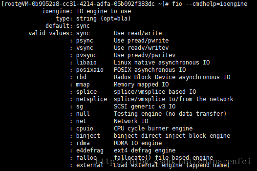 列举的ioengine类型